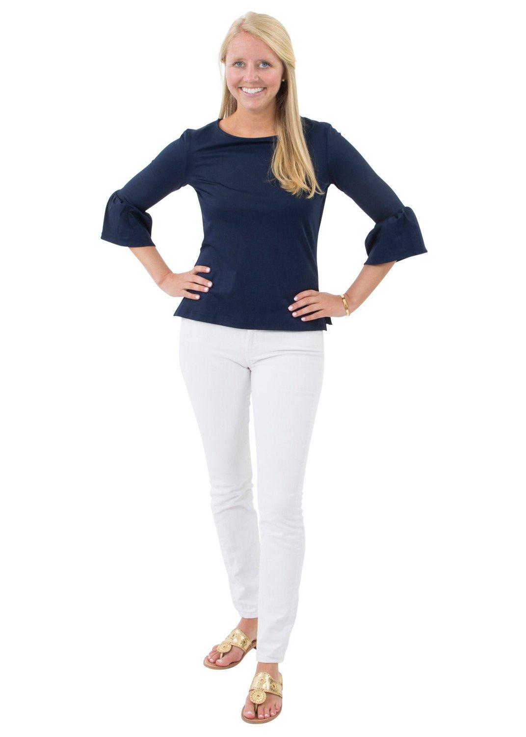 Haley Top - Navy Solid sailor-sailor – Clothing