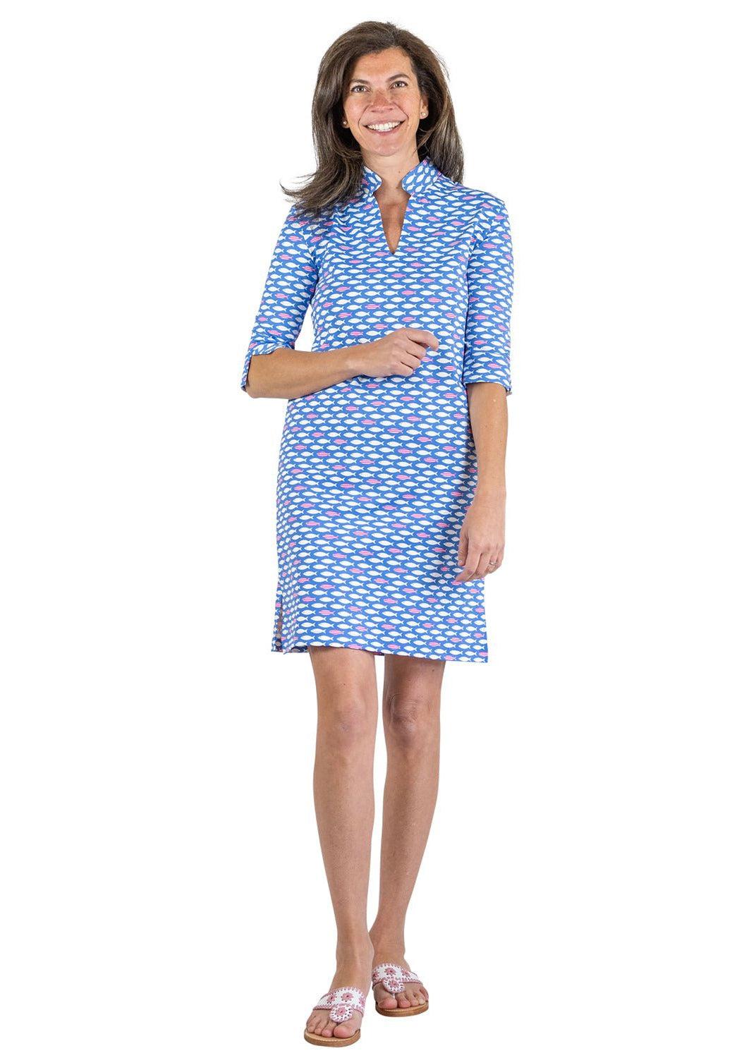 Dot tie front dress with 3/4 leggings SPF50+