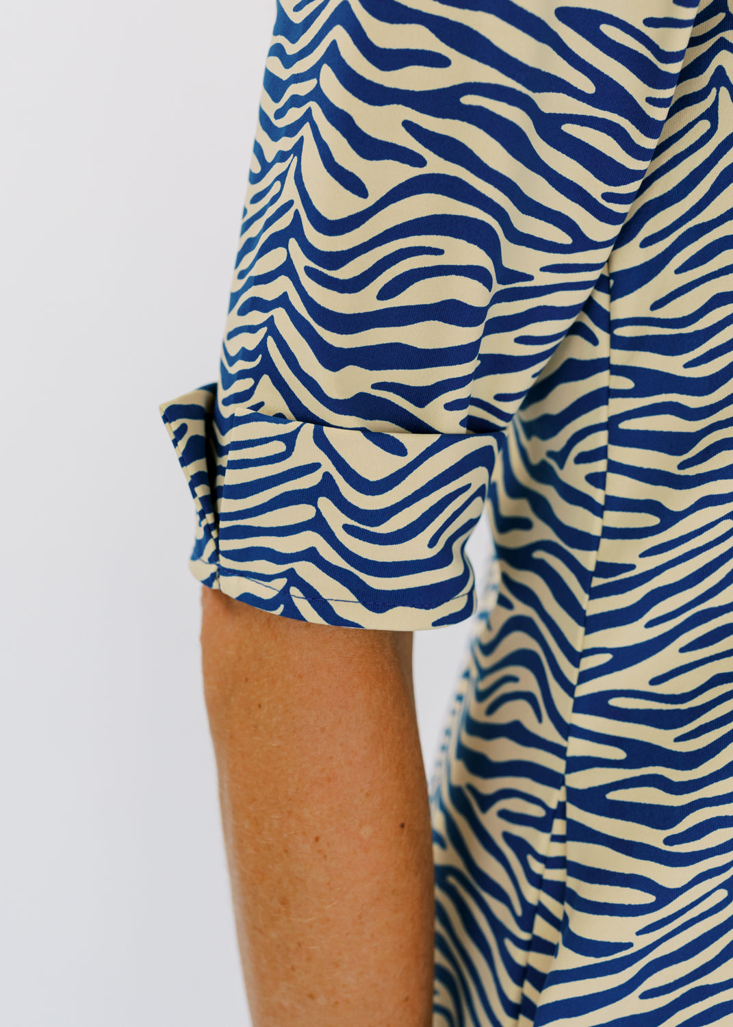 Lizzie Dress - Zebra Blue/Almond