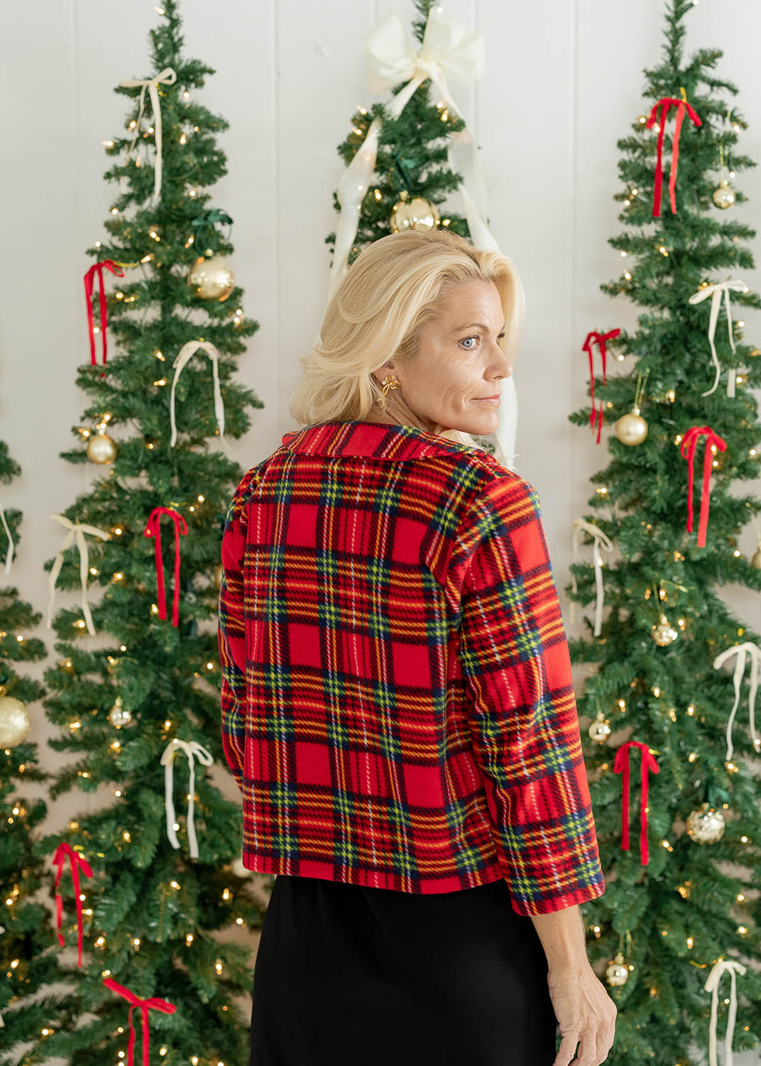 Jackie Jacket - Red Plaid Fleece