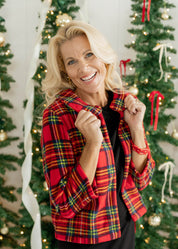 Jackie Jacket - Red Plaid Fleece