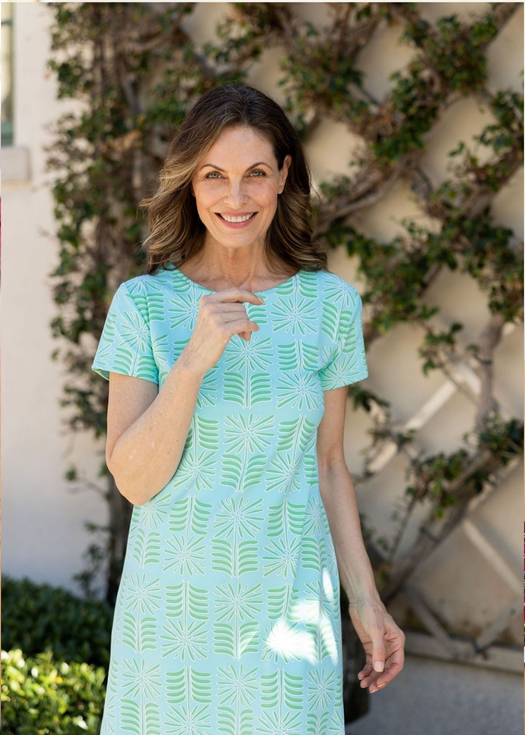 Marina Dress - Montauk Daisy Aqua/Green