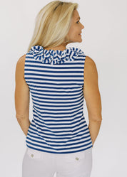 Cricket Sleeveless Top - Stripe Navy/White