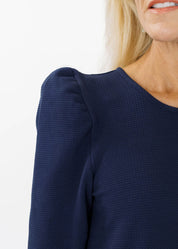 Clare Dress - Solid Navy Textured