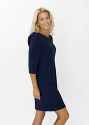 Clare Dress - Solid Navy Textured