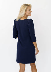 Clare Dress - Solid Navy Textured