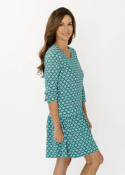 Bridget Dress - Flower Links Navy/Green