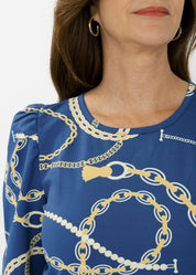 Clare Top - An Evening Out Navy/Gold