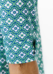 Lizzie Dress - Flower Links Navy/Green