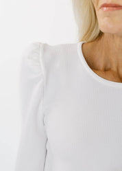 Clare Top - Solid Off White Textured