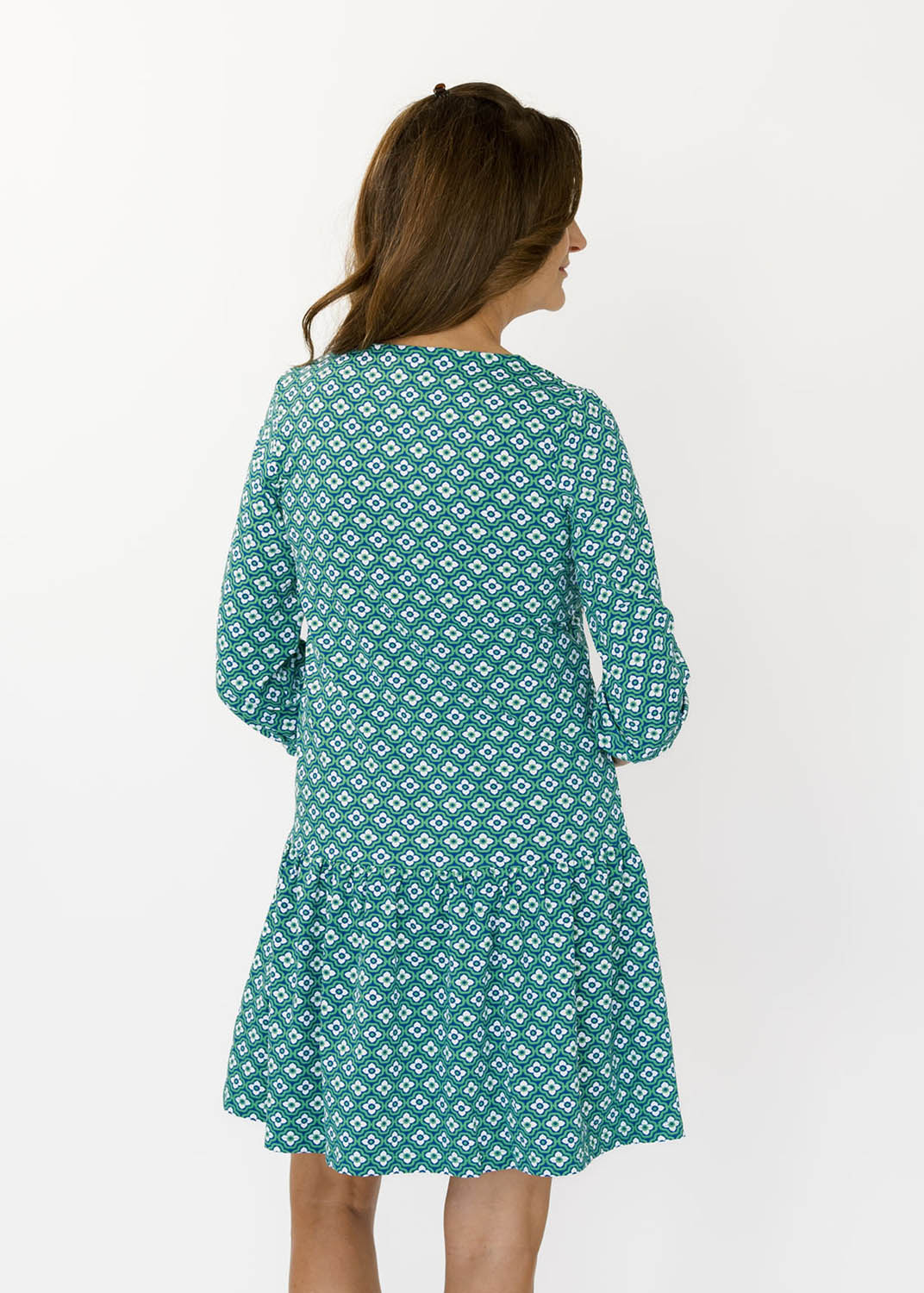 Bridget Dress - Flower Links Navy/Green