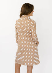 Julia Dress - Boca Grande Cane Marshmallow/Camel