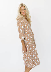 Robyn Dress - Boca Grande Cane Marshmallow/Camel