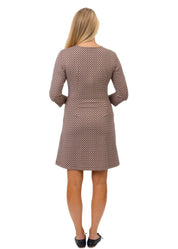 Grace Dress - Circles Camel/Charcoal- FINAL SALE-2