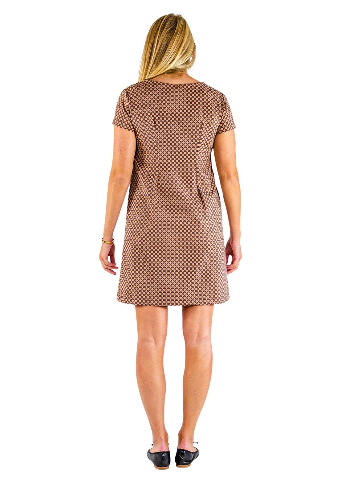 Marina Dress - Circles Camel/Charcoal - FINAL SALE-2