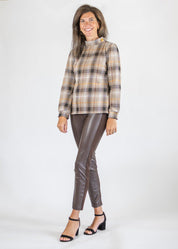 Camilla Top - Plaid Brown