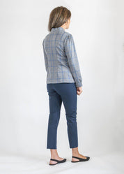 Camilla Top - Plaid Charcoal/Demin