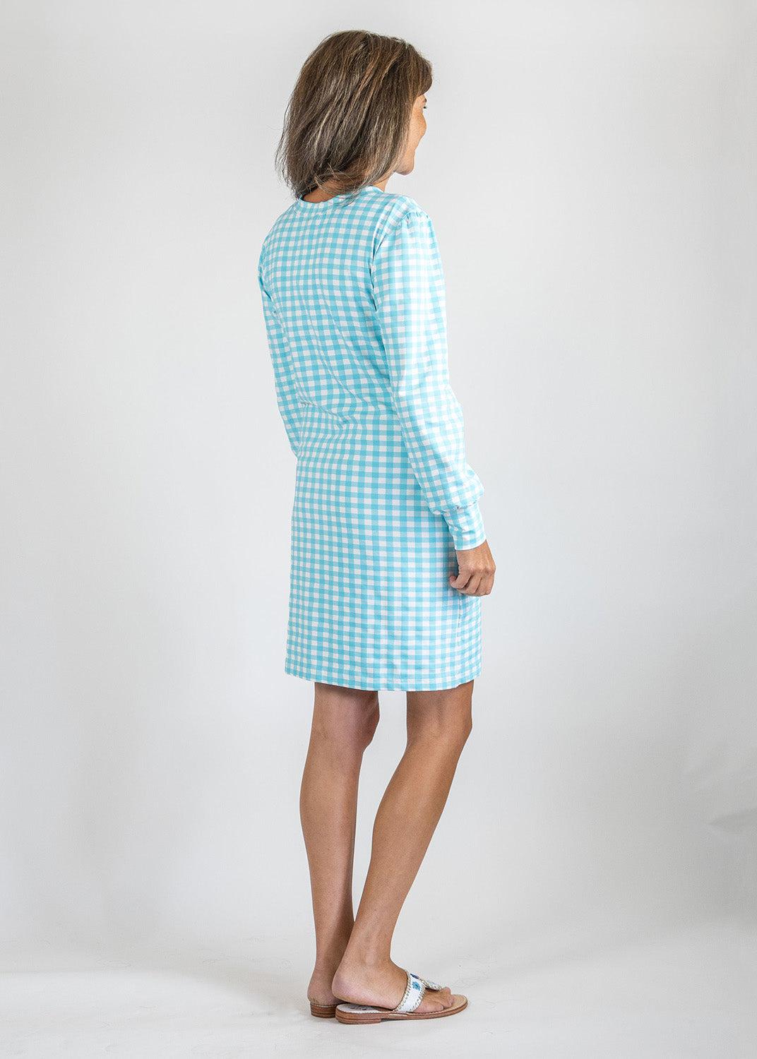 Sydney Dress- Gingham Blue Radiance – sailor-sailor Clothing